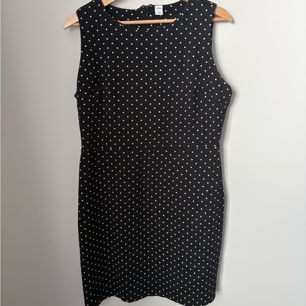 Old Navy Black / Navy and White Polka Dot Midi Dress